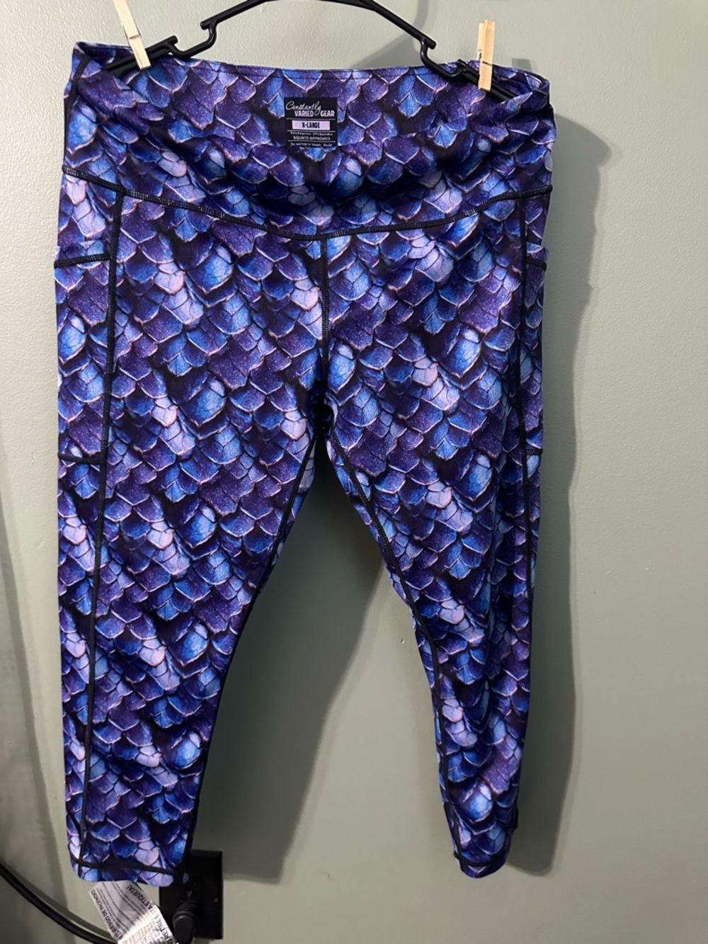 Constantly Varied Gear Blue and Purple Mermaid Scale Leggings - Picture 2 of 2